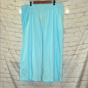 J. Crew Blue Drawstring Waist Ankle Length Pants Size 3X Brand New W/Tags